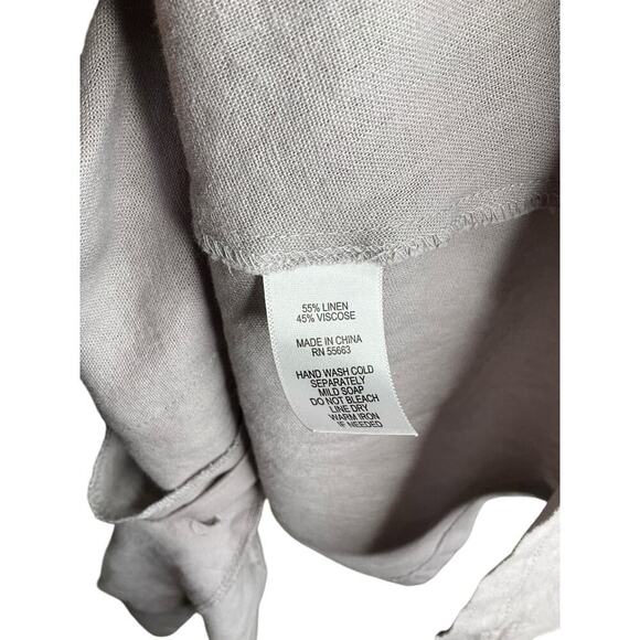 For Cynthia Linen Blend Dress Button Down Sleeveless Light Gray Womens Large NWT - Picture 4 of 9